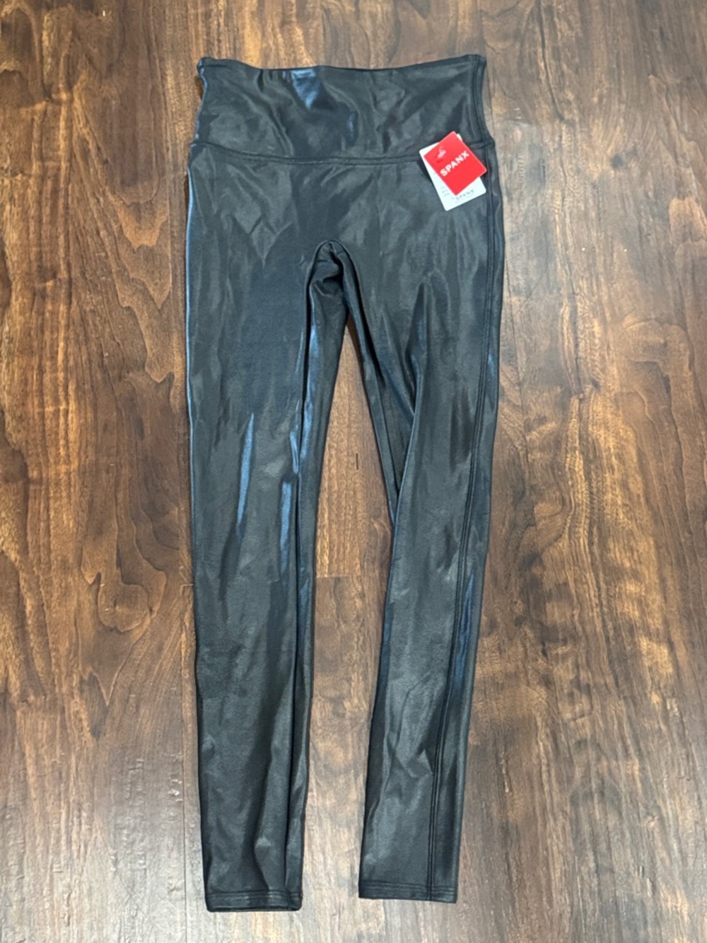 SPANX Black High-Waist Faux-Leather Leggings